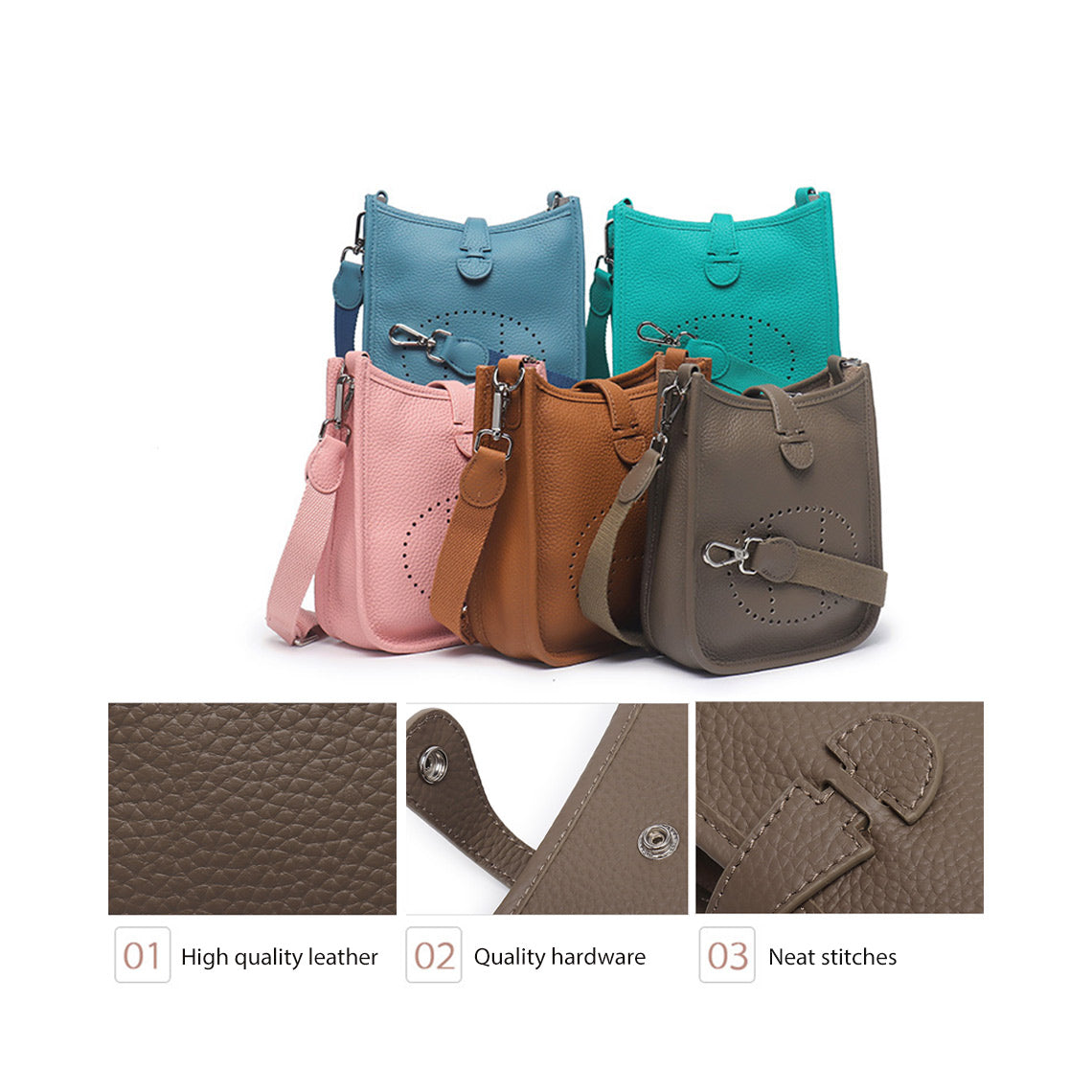 Top Grain Leather Inspired Eveline Crossbody Bag | Automatic 20% OFF at Checkout