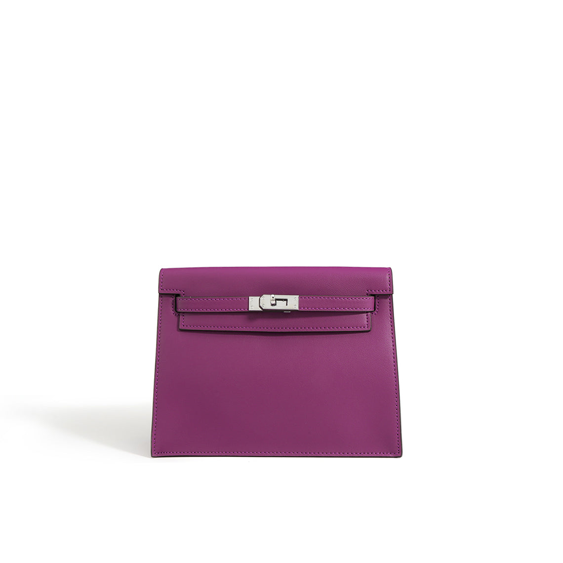 Purple top grain leather Kelli Danse bag with silver hardware, an inspired designer shoulder bag and travel backpack for women.