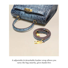 Load image into Gallery viewer, Crocodile Embossed Leather Inspired Kelly Bag
