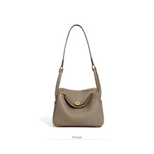 Load image into Gallery viewer, Taupe Leather Handbag | Inspired Leather Lindy Handbag Etoupe - POPSEWING™
