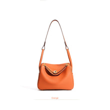 Load image into Gallery viewer, Orange Leather Handbag | Inspired Leather Lindy Handbag in Orange - POPSEWING™
