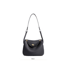 Load image into Gallery viewer, Black Leather Handbag | Inspired Leather Lindy Handbag in Black - POPSEWING™
