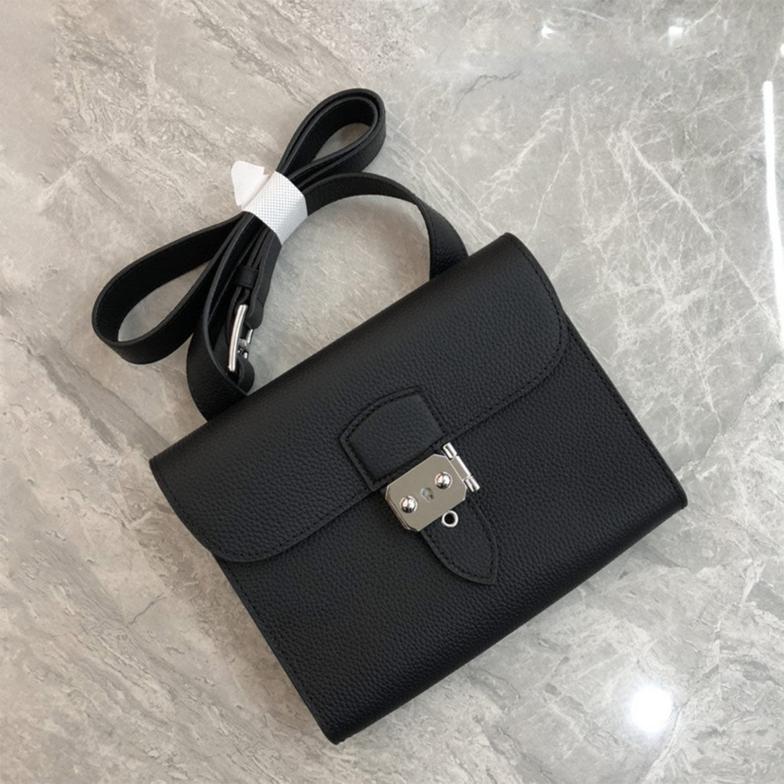 Top Grain Leather Mini Flap Bag