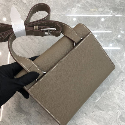 Top Grain Leather Mini Flap Bag