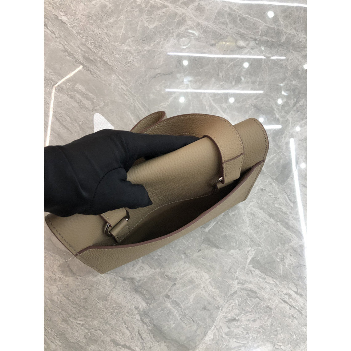 Top Grain Leather Mini Flap Bag