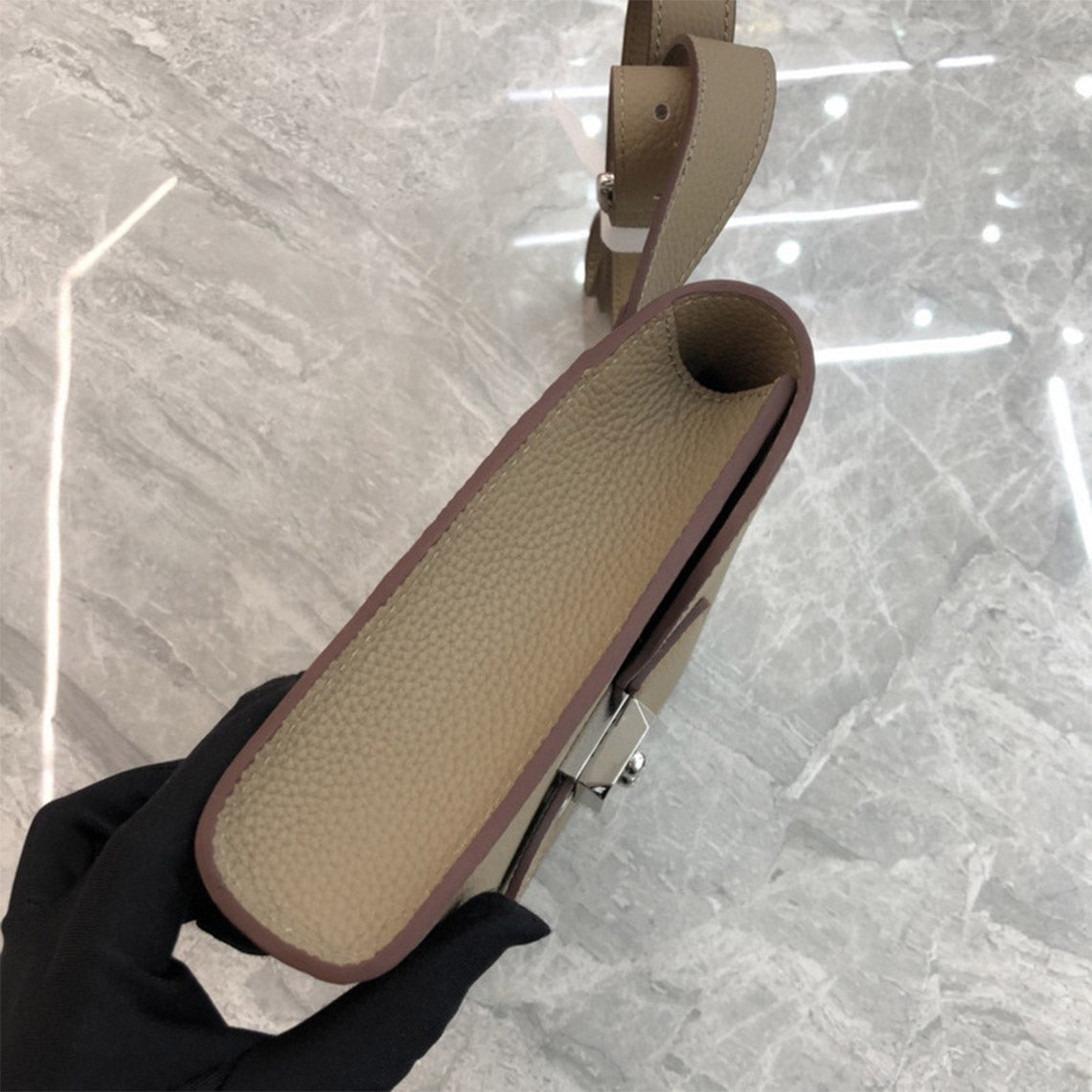 Top Grain Leather Mini Flap Bag