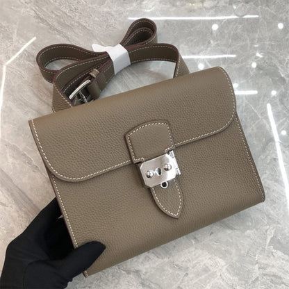 Top Grain Leather Mini Flap Bag