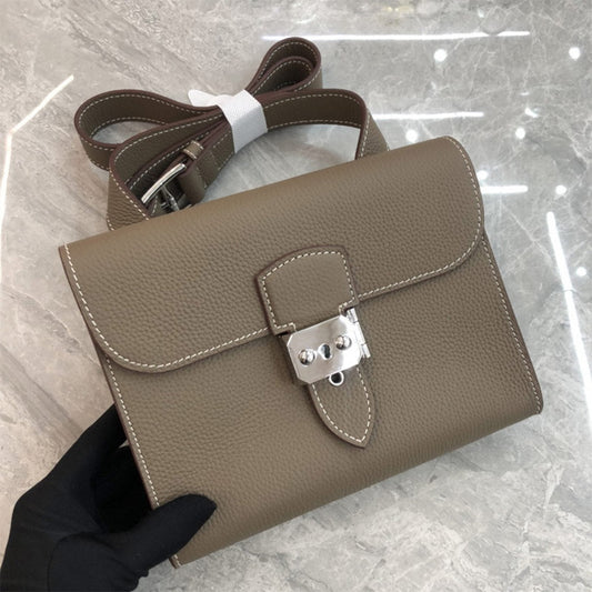 Top Grain Leather Mini Flap Bag