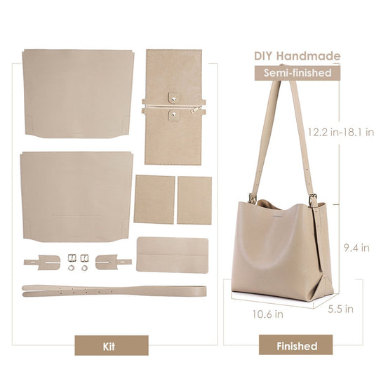 HANDSEWGIFT Leather Fashion Bucket Bag DIY Kit