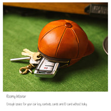 画像をギャラリービューアに読み込む, Vegetable Tanned Leather Baseball Cap Purse | AirPods Holder
