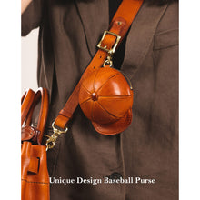 画像をギャラリービューアに読み込む, Vegetable Tanned Leather Baseball Cap Purse | AirPods Holder
