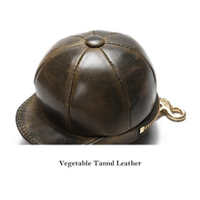 Load image into Gallery viewer, Vegetable Tanned Leather Baseball Cap Purse | AirPods Holder
