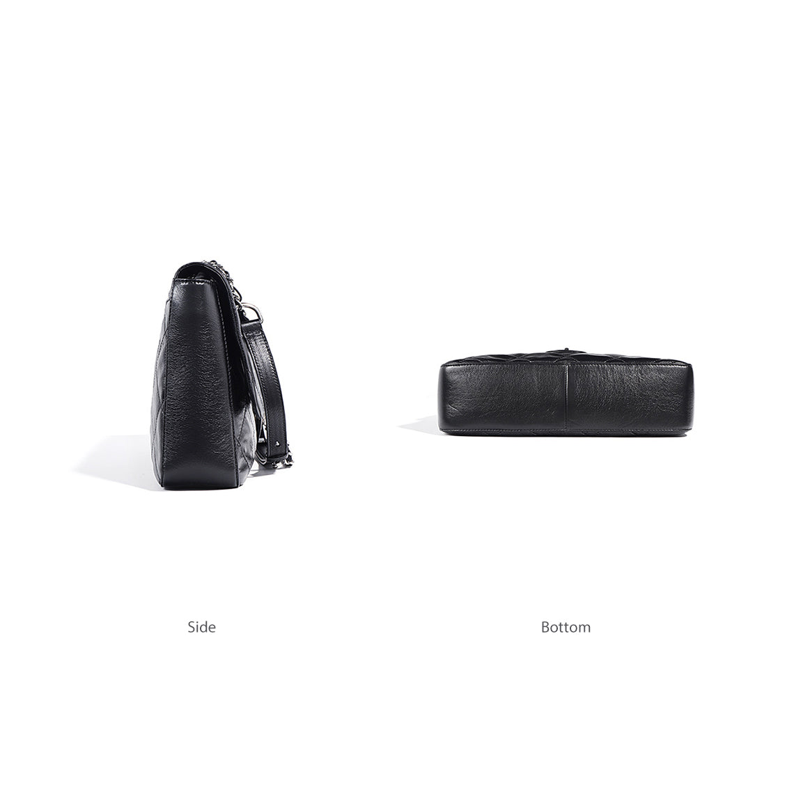 Black Chain Bag | Quilted Leather Bag with Chain Strap - POPSEWING™