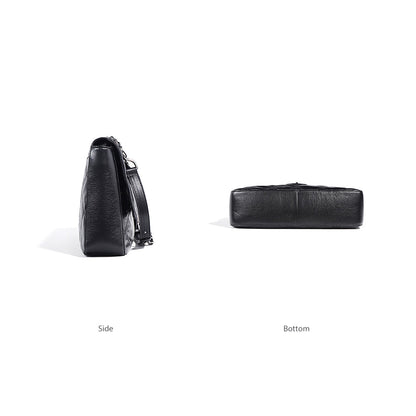 Black Chain Bag | Quilted Leather Bag with Chain Strap - POPSEWING™