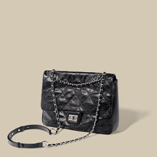 Load image into Gallery viewer, Black Chain Crossbody Bag | Quilted Leather Flap Shoulder Bag - POPSEWING™
