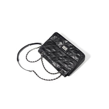 Load image into Gallery viewer, Quilted Chain Strap Shoulder Bag | Black Bag with Silver Chain - POPSEWING™
