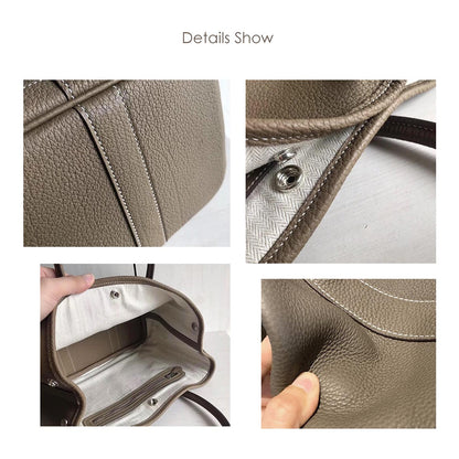 Taupe Leather Handbag | Genuine Leather Bag - POPSEWING™