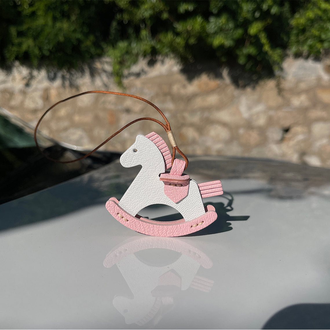 Full Grain Leather Rocking Horse Bag Charm | Handmade