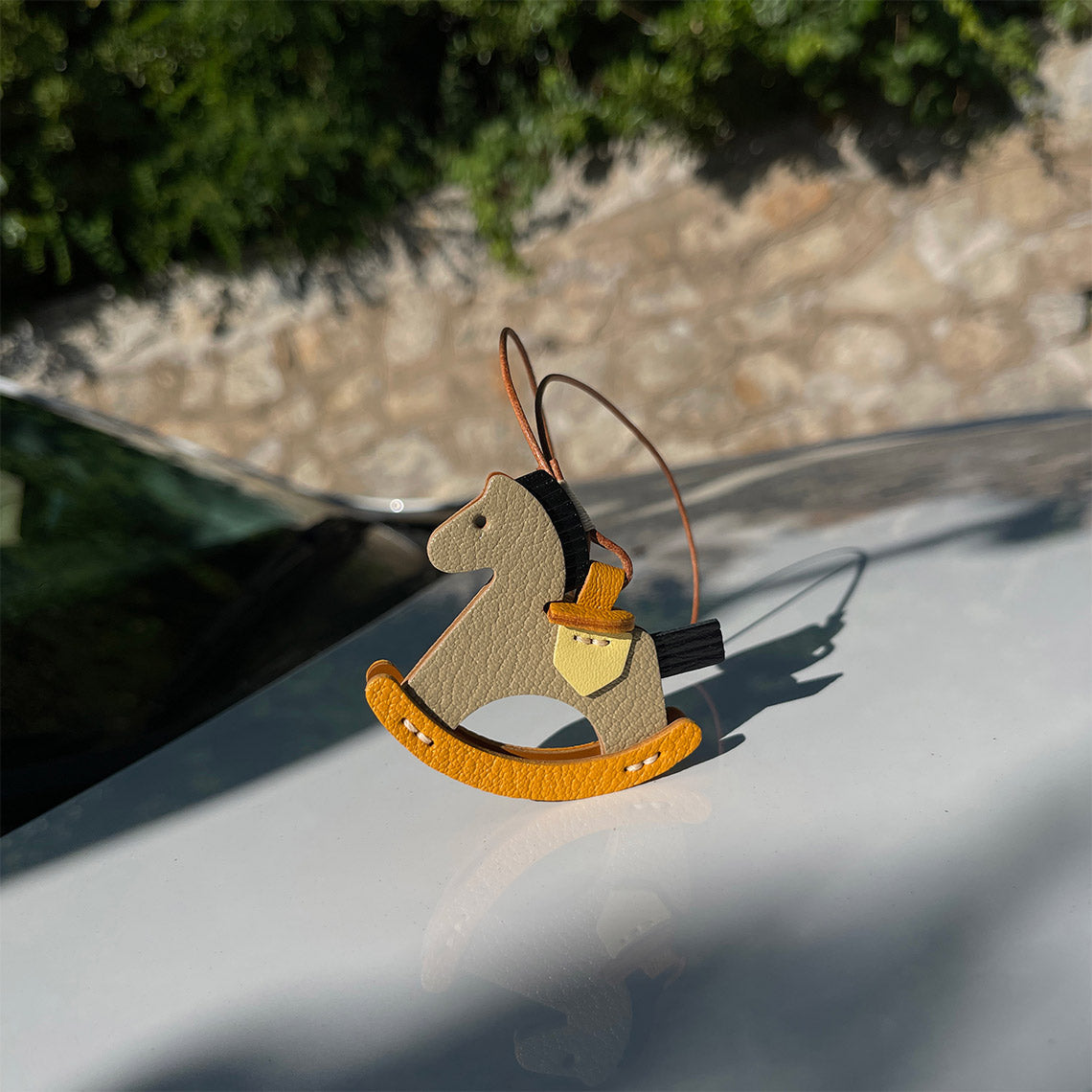 Full Grain Leather Rocking Horse Bag Charm | Handmade