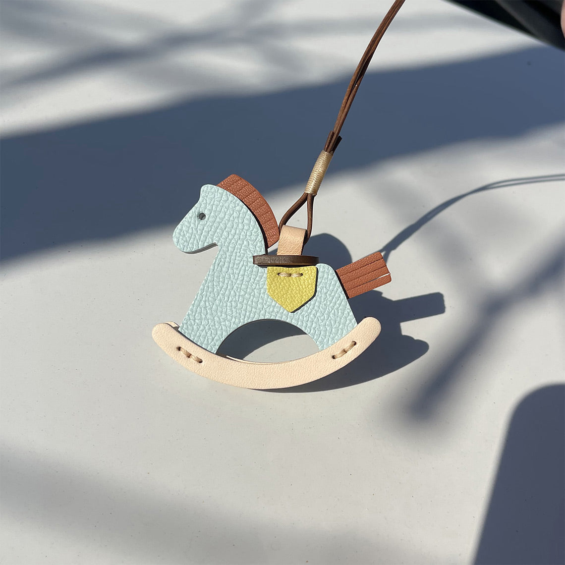 Full Grain Leather Rocking Horse Bag Charm | Handmade