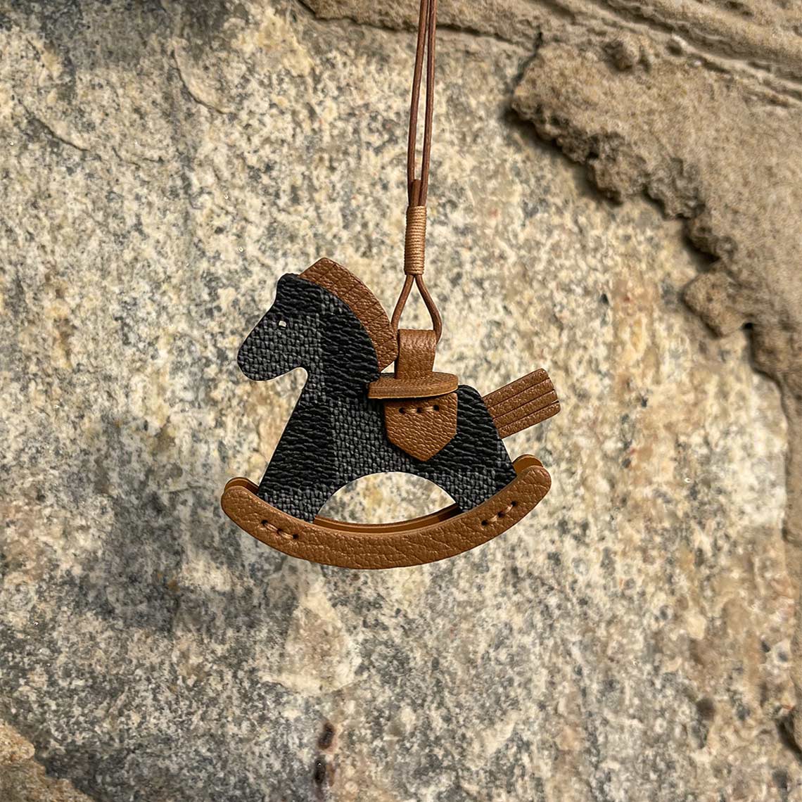 Full Grain Leather Rocking Horse Bag Charm | Handmade