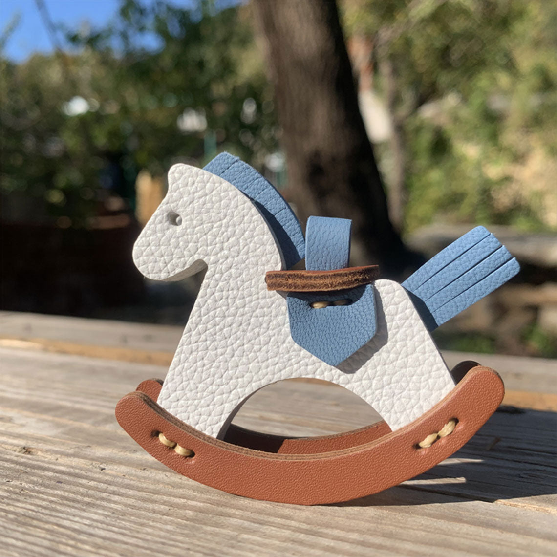 Full Grain Leather Rocking Horse Bag Charm | Handmade