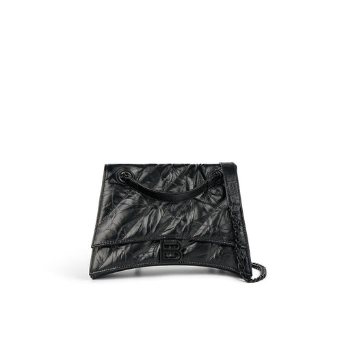 Inspired Hourglass Black Leather Bag | Small Top Handle Bag - POPSEWING™