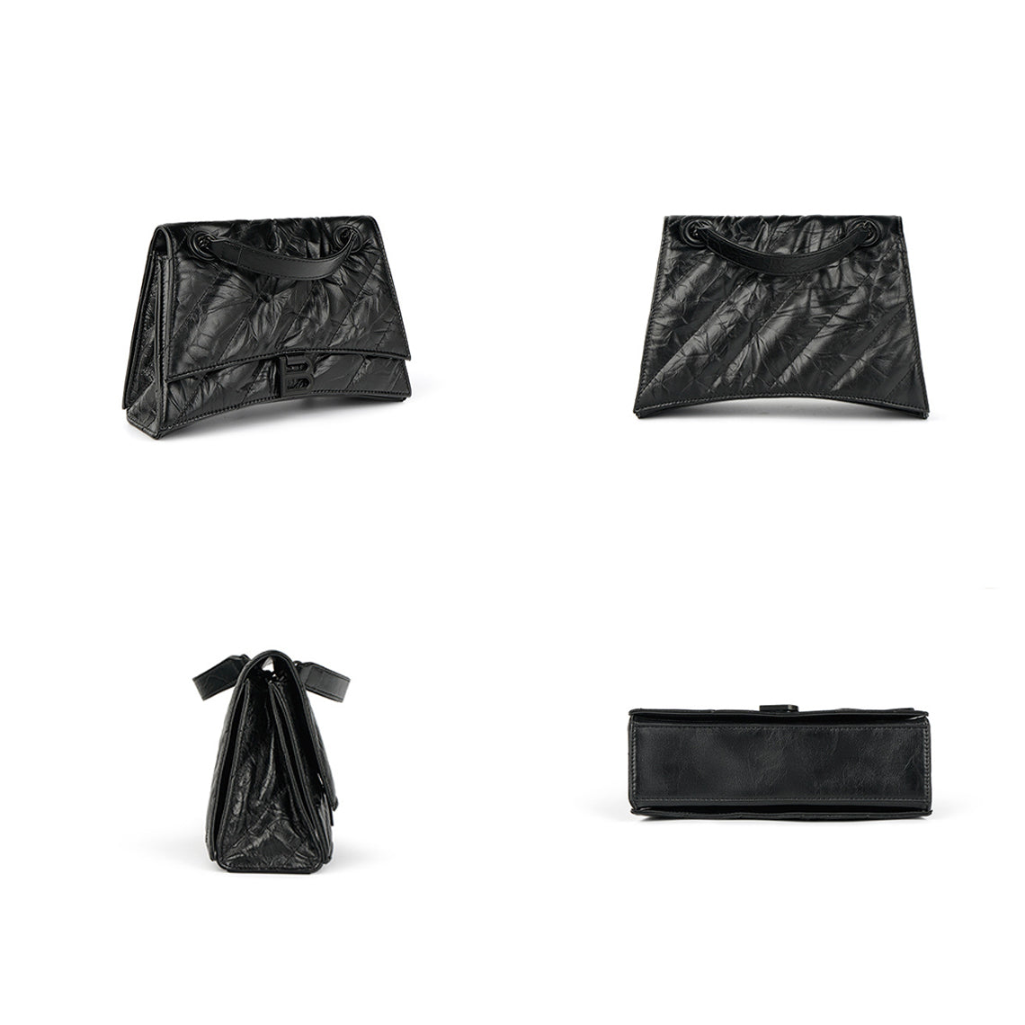 Top Grain Leather Inspired Hour glass Shoulder Bag