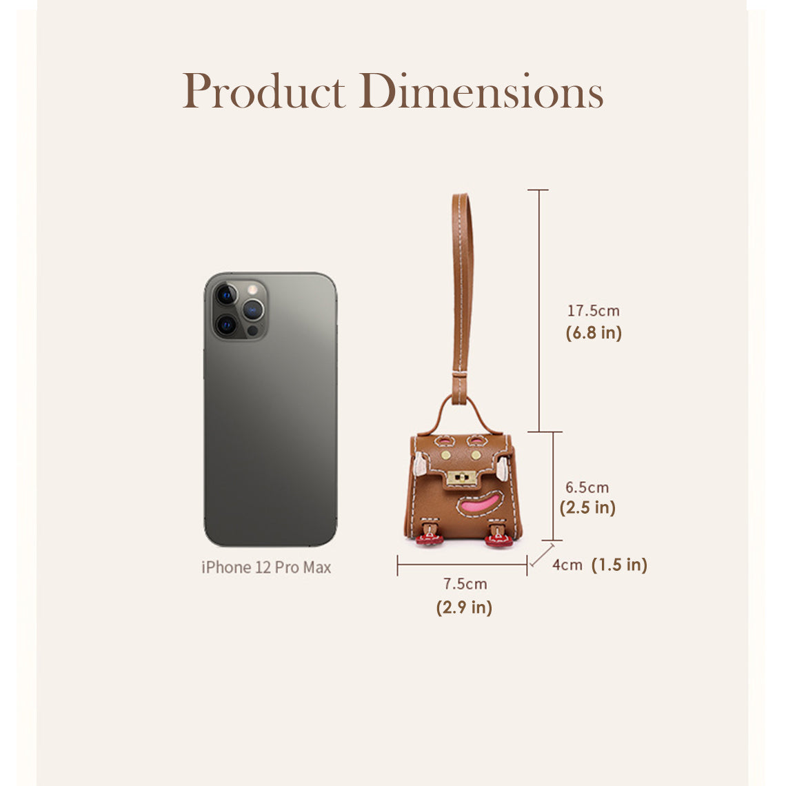 DIY Kelly Doll Bag Charm Making Kit | Product Dimensions