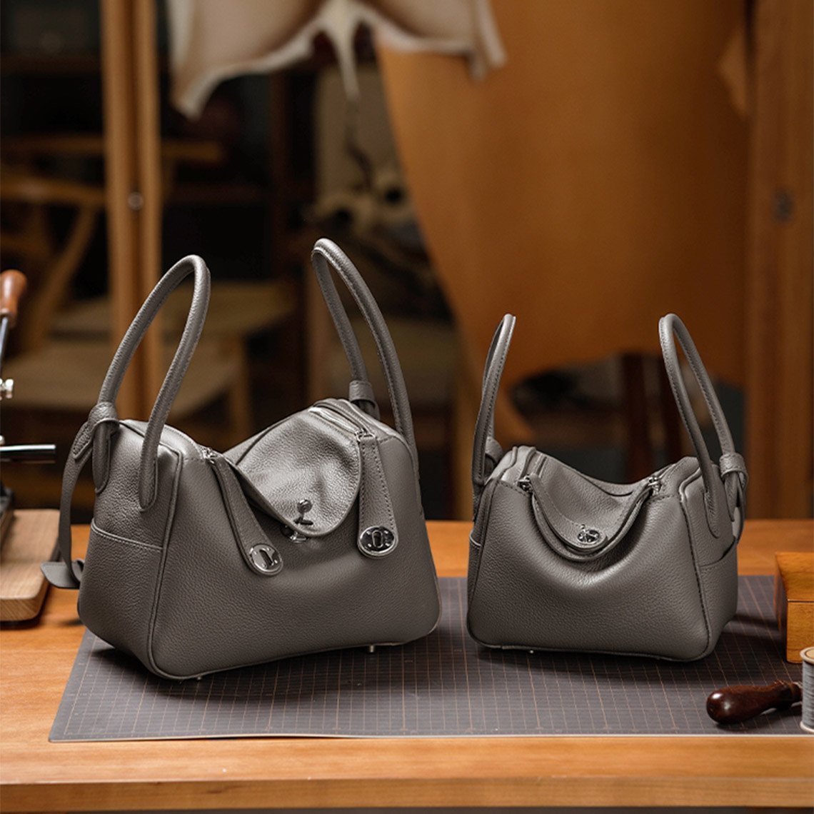 HANDSEWGIFT Top Grain Leather Lindi Handbag DIY Kit