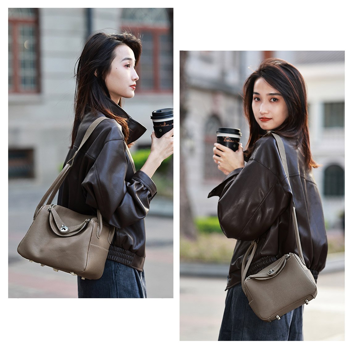 HANDSEWGIFT Top Grain Leather Lindi Handbag DIY Kit