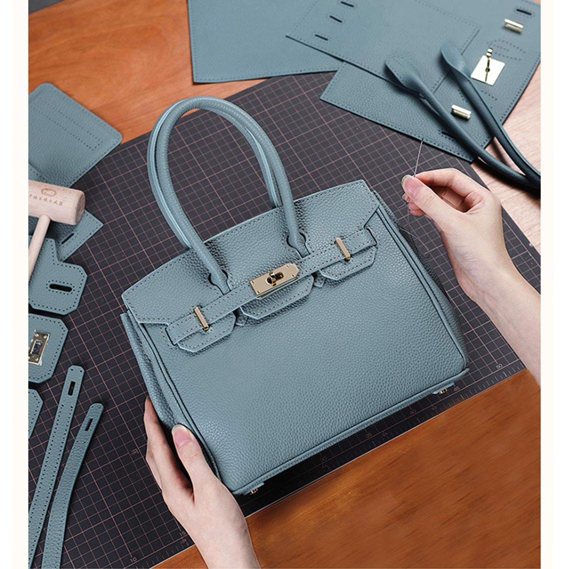HANDSEWGIFT Top Grain Leather New Platinum Bag DIY Kit
