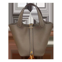 Load image into Gallery viewer, Taupe Leather Tote Bag | Replica Picotin Lock Bag Taupe - POPSEWING™
