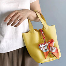 Load image into Gallery viewer, Yellow Leather Tote Handbag | Replica Inspired Picotin Lock Bag - POPSEWING™
