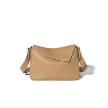 Load image into Gallery viewer, Leather Crossbody Puzzle Bag | Light Brown Leather Shoulder Bag - POPSEWING™

