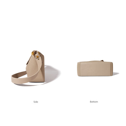 Taupe Leather Bag for Women | Top Grain Leather Crossbody Bag - POPSEWING™