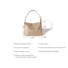 画像をギャラリービューアに読み込む, Taupe Leather Shoulder Bag for Women | Inspired Puzzle Bag Size - POPSEWING™
