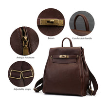 Load image into Gallery viewer, Pebbled Leather Backpack for Women Distressed Looking
